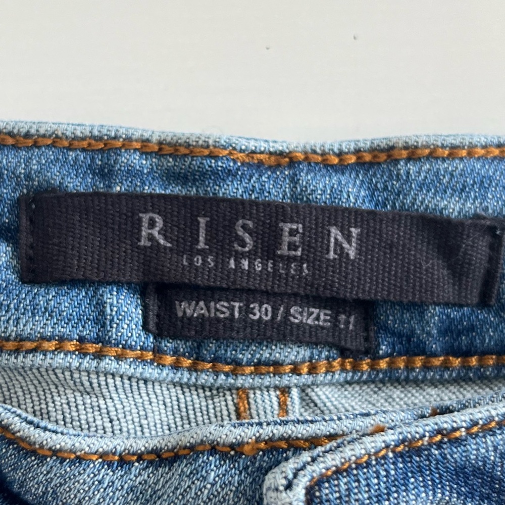 RISEN Distressed Blue Straight Leg Jeans - Picture 5 of 8